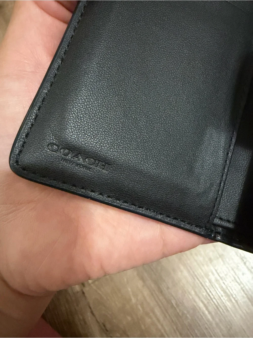 COACH Brown Signature Canvas Corner zip wallet